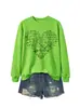 Sudadera con cuello redondo y mangas largas para mujer, de estilo moderno y elegante, con estampado de corazón de función matemática, para otoño e invierno, exportación, tienda independiente Amazon eBay