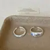 Anéis Pintados Florais de Verão Estilo Coreano Ins Nicho Coloridos Zircônia Leve Luxo Anéis Ajustáveis para Dedo Indicador Atacado