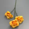 Flor Artificial Laifei Rosa de 3 Cabezas Salón de Bodas Paisajismo Flor Artificial Rosa Escena de Boda Arreglo Floral Accesorios para Fotografía al Aire Libre