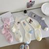 Calcetines de mujer Ins de moda primavera y verano nuevos calcetines finos de malla para mujer lindos calcetines de pelo de animales de dibujos animados lindos calcetines de mujer
