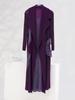 Vestido Falso de Dos Piezas Plegado Otoño Nueva Moda Elegante Suelto Talla Grande Vestido Cuello Color de Contraste Jersey Vestido Midi
