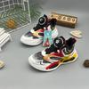 Zapatos para niños Fuping, zapatos para niños, nuevos zapatos de primavera y otoño con botones giratorios, zapatos de malla transpirables, zapatos casuales para niños
