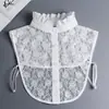Gola Falsa para Mulheres, Gola Versátil, Suéter, Camisa, Gola Decorativa, Camada Interna, Renda Branca Vazada Chiffon, Baby Mai Taibo