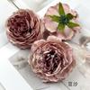 Flores Artificiais Peônia Flor Cabeça Borda Assada Simulação Rulian Pequeno Retro Material para Headdress Guirlanda Enfeites Pequenos para Casa