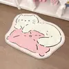 Alfombra linda con forma de animal de dibujos animados para la entrada, similar al cachemir, con propiedades absorbentes de sonido y antideslizantes, adecuada para salas de estar, dormitorios y al lado de la cama.