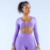 Explosões Transfronteiriças Europeias e Americanas Top Curto Feminino com Decote em V Profundo Top Esportivo Revelador para Yoga-Umbigo Camiseta Kink