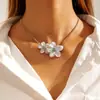 Joyería Transfronteriza Europea y Americana, Pendientes de Flor de Aleación Elegantes y de Moda, Accesorios de Collar Floral Versátiles de Alta Gama y Estilo