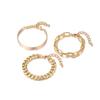 Pulsera de Cadena de Pedrería Europea y Americana para Mujer Estilo Dorado Metálico y Plateado Popular en Oriente Medio Pulsera Estilo Rap Hip Hop Transfronterizo