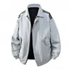 Chaqueta de solapa con tres rayas para hombre, estilo Primavera/Otoño, Ropa exterior deportiva casual, Moderna, Versátil, Delgada, Cuello alto, Chaqueta de trabajo