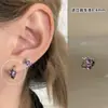 Colección de Pendientes de Hueso del Oído Morado de Ensueño Pendientes de Zirconia Pendientes Planos Espirales de Titanio Médico para el Hélice Pendientes de Hueso del Oído Morados