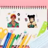 Adesivos de Troca de Rosto de Grupo de Meninas Caçadoras de Demônios Transfronteiriças Desenho Animado Impermeável Adesivos de Quebra-Cabeça DIY Adesivos Criativos Kpop para Crianças Personalização