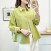 Camisa de manga larga cepillada para mujer, colección otoño/invierno 2026, tela gruesa, calidad de exportación, estilo coreano, top casual de algodón puro de alta calidad