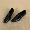 Zapatos Mary Jane cuadrados vintage estilo francés de piel de vaca súper suave para mujer, zapatos pequeños de cuero con tacón grueso, zapatos de vestir versátiles y elegantes