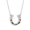 Collar Elegante de Diseño de Nicho Europeo y Americano Creativo de Herradura Acero Inoxidable 316L Chapado en Oro de 18 Quilates Colgante en Forma de U con Diamante