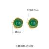 Pendientes de plata de ley 925 para mujer, jade hetiano natural, estilo Mori, elegantes pendientes de ágata y calcedonia, pendientes de oro con método antiguo.