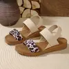 Nuevas de Moda Tallas Grandes Verano Transfronterizas Sandalias de Playa Planas Elásticas para Mujer Estilo Romano para Uso en Exteriores