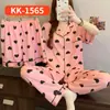 Ropa de Casa Pijama de Mujer Verano Rayas Coreanas Lazo Suave Cera Arrugado Conjunto de Tres Piezas Manga Corta Dulce Nicho Venta al por Mayor