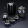 Juego de Té de Viaje Zisha Hanmei Taza Rápida Portátil Tetera Seis Tazas Juego de Té Portátil para Uso en Exteriores