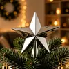 Estrella para la punta del árbol de Navidad Más Vendida Suministros de Decoración para Árbol de Navidad Estrella Plana de Cinco Puntas Accesorios de Plástico de Cinco Puntas Fábrica Directa