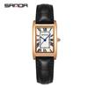 Productos genuinos Moda Casual Hebilla de Mariposa Reloj Clásico Rectangular Tank Reloj para Mujer Cuero Genuino Resistente al Agua Reloj de Cuarzo en stock