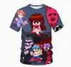 Camiseta de cuello redondo personalizada para pareja, estilo verano 2025, moda Amazon, animación, impresión digital 3D
