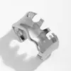 Europa y Estados Unidos joyería transfronteriza estilo ins versión ancha simple irregular cóncavo-convexo muesca en forma de V pulsera pulsera