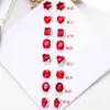 Ano Novo unhas vermelhas liga jóias popular on-line pilha vermelha Diamante terminou amor ovo- em forma de machado pilha de diamante