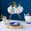 Juego de Té para el Té de la Tarde Estilo Europeo Lujo Ligero Juego de Tazas de Café de Porcelana de Hueso de Gama Alta Exquisito Lujo de Gama Alta Estilo Británico Venta al por Mayor