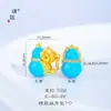 Puzuo Color Fuerte que Conserva Arena Dorada Accesorios DIY Esmalte Diamante Incrustado Colgante de Calabaza Colgante de Calabaza de Siete Piezas