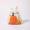 Bolsas de Embalaje de Hoja de Arce y Calabaza Transfronterizas Bolsas de Regalo para Fiesta de Halloween Bolsas con Cordón de Acción de Gracias Hechas a Medida