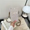 Bolsa para Teléfono Móvil de Cuadros Colores Frescos para Mujer 2026 Bolsa de Tela en Colores Macarrón Verano Bolso Cruzado al Hombro Billetera para Monedas Bolsa para Teléfono Móvil