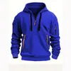 Sudadera con capucha para hombre 2024 Primavera y Otoño Transfronteriza Cremallera Múltiples Bolsillos Sudadera con capucha Chaqueta Deportiva Casual para Hombre