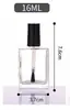 Frasco de Esmalte de Vidro Transparente com Pincel Quadrado Redondo Frasco de Cola para Unhas Frasco Sub-Embalagem de Cola para Esmalte Frasco de Amostra