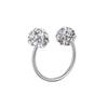 0.8 varilla acero inoxidable doble cabeza bola completa diamante forma de C aretes aro labio 20G diamante versión coreana de aretes finos suministro e-commerce