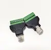 Venta caliente RJ45 a terminal de 8 pines Adaptador de red RJ45 con blindaje Cabezal de cristal 8P8C a terminal verde
