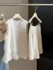 Colete Sem Manga com Bordado Floral Francês Feminino Verão Novo Design Sense Solto Emagrecimento Camada Dupla Renda Vazado Top