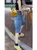 Shorts de Mezclilla Vintage de Pierna Ancha para Mujer, Estilo Delgado de Verano, Tallas Grandes, Cintura Alta, Adelgazante, Pantalones Rectos Holgados de Cinco Puntos
