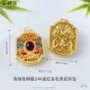 Nuevo Colgante Cuadrado Esmalte Dorado Antiguo Azul Quemado Concubina Imperial Cobre Chapado en Oro Estilo Retro de Palacio Colgante Cuadrado Venta al por Mayor