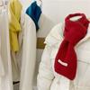 Bufanda de punto pequeña con estilo para niñas coreanas de otoño e invierno, bufanda cálida de lana versátil para mujer