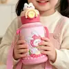 Caneca Térmica Cartoon 316 para Crianças do Jardim de Infância, Copo de Água Portátil Transversal para Alunas, Garrafa de Água de Aço Inoxidável para Crianças