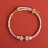 Nudo de Flor de Durazno Pulsera Semi-Terminada Hilo Rojo para el Año de Nacimiento DIY Se Puede Usar para Enhebrar Cuentas y Oro, Pulsera de Cuerda Trenzada de Ocho Hilos Hecha a Mano