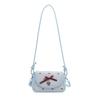 Bolso de Moda Transfronterizo para Mujer 2025 Nuevo Rosa Lazo Hombro Cruzado Pequeño Bolso Textura Linda Axila