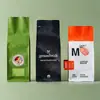Saco de Café com Vedação de Oito Lados, Saco Personalizado de Folha de Alumínio, Saco de Vedação à Prova de Umidade com Válvula de Ar, Saco com Fecho Zip para Alimentos de Grau Alimentício