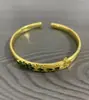 Pulsera Estilo Étnico Antiguo de Dragón y Fénix con Sutra del Corazón, Diseño de Cielo Estrellado y Lluvia de Meteoros, Pulsera de Imitación de Oro de Alta Calidad