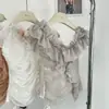 Ropa de Mujer de Guangzhou 2026 Nuevo Estilo Puro Deseo Hombros Descubiertos Ajustado Sin Mangas Camiseta Top