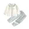 Conjunto de Ropa Interior para Bebés Niños Otoño Invierno Capa Base Broches Abatibles Ropa de Otoño y Pantalones para Niños y Niñas Algodón Puro Entrepierna Abierta Pantalones de Otoño