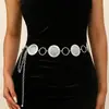 Cadena de Cintura Geométrica Redonda Dorada Europea y Americana para Mujer Versátil de Moda Cinturón de Metal Decoración de Cintura para Vestido
