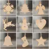 Decoraciones de Navidad Campanas de Madera Ciervos Calcetines Piezas de Madera Decorativas Decoraciones para Árbol de Navidad Colgante para Colgar en Casa