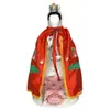 Estatua de Guanyin Bodhisattva con Corona de Fénix y Túnica Roja, Capa Pequeña, Collar de Estatua de Buda, Diosa Familiar Mazu, Blanco