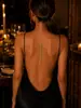 Estilo Europeo y Americano Lujo Ligero Espalda Descubierta Cadena con Múltiples Capas de Pedrería, Cadena Corporal, Accesorio para Vestido, Cadena Sexy para la Espalda, Joyería de Moda Nupcial